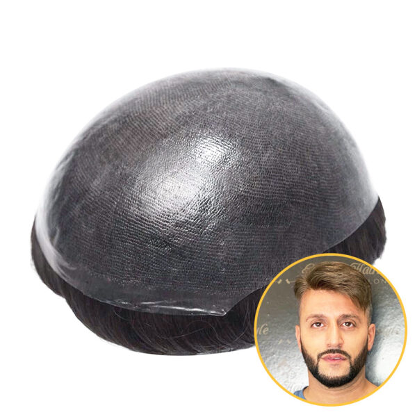 INS Thin Skin Hair Piece for Men Wholesale Injected PU Skin Base