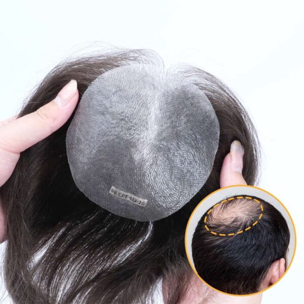 shop-HS1V-TOP-Système de cheveux partiels à peau fine pour la zone de la couronne à l'état neuf - cheveux