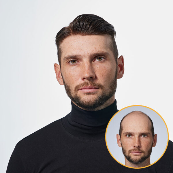 LIGHT 0.06mm Thin Skin Hair System for Men with V-Loops All Over (14)