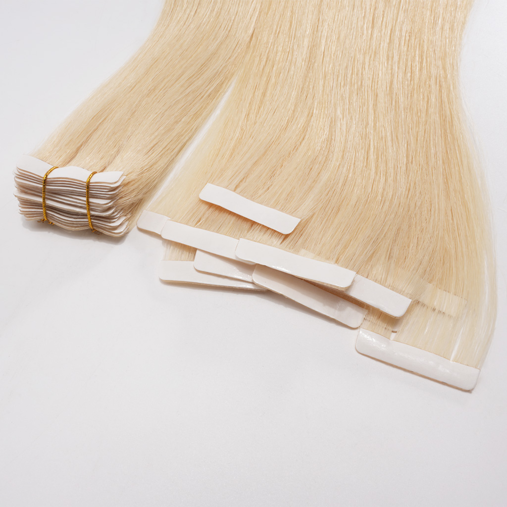 Extensions de cheveux à injection en cheveux humains Remy de couleur blonde (4)