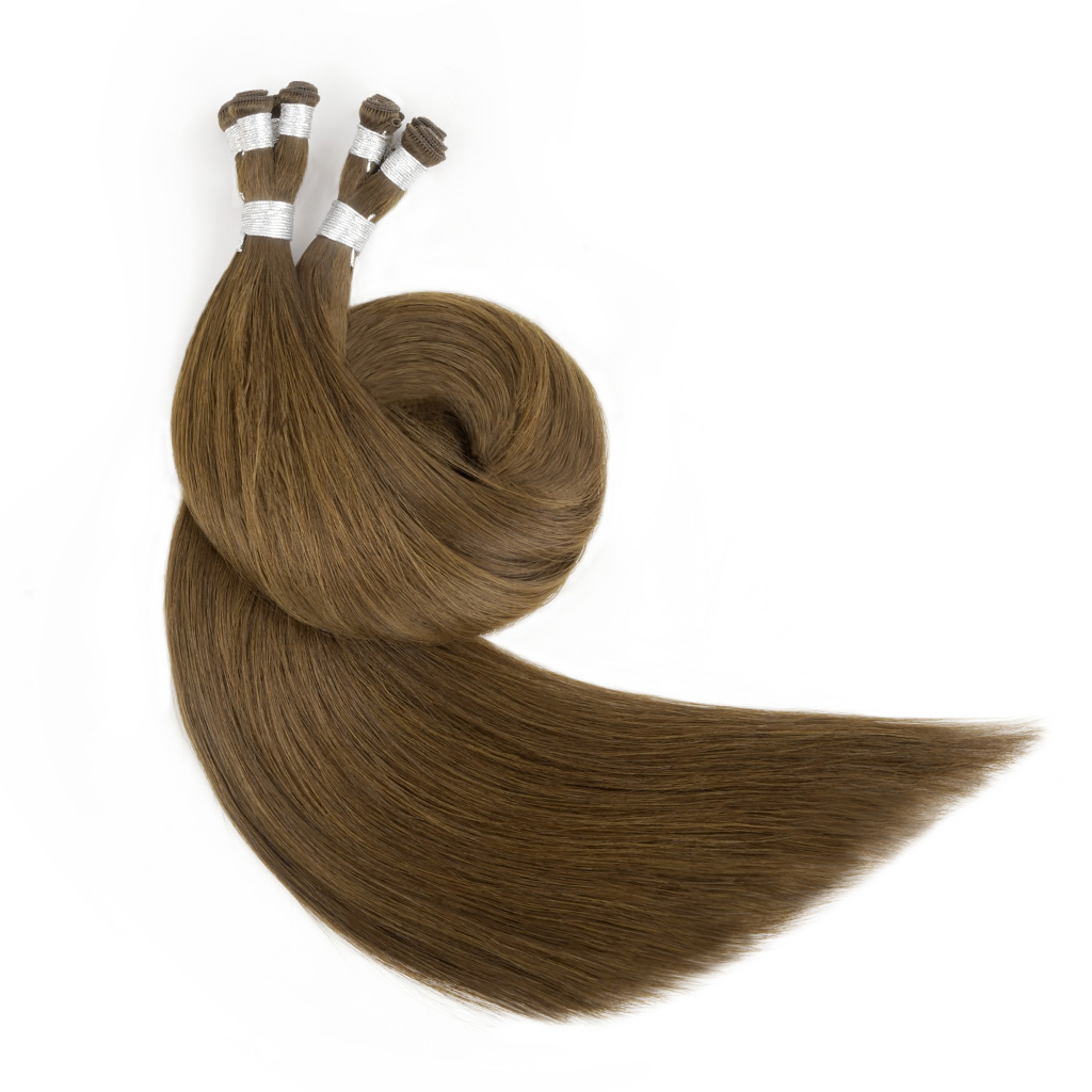 HAND-TIED WEFT Hair Extensions 7-Star Full Cuticle Remy Hair twirled