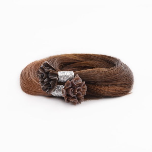 A bundle of keratin U TIP hair extensions with 7-Star full cuticle remy Hair coiled up